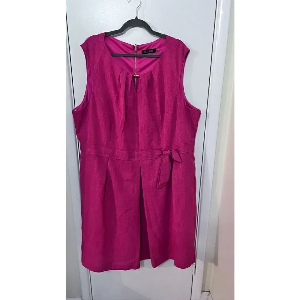 ELLEN TRACY PINK PLUS SLEEVELESS DRESS WOMENS SIZE 4XL